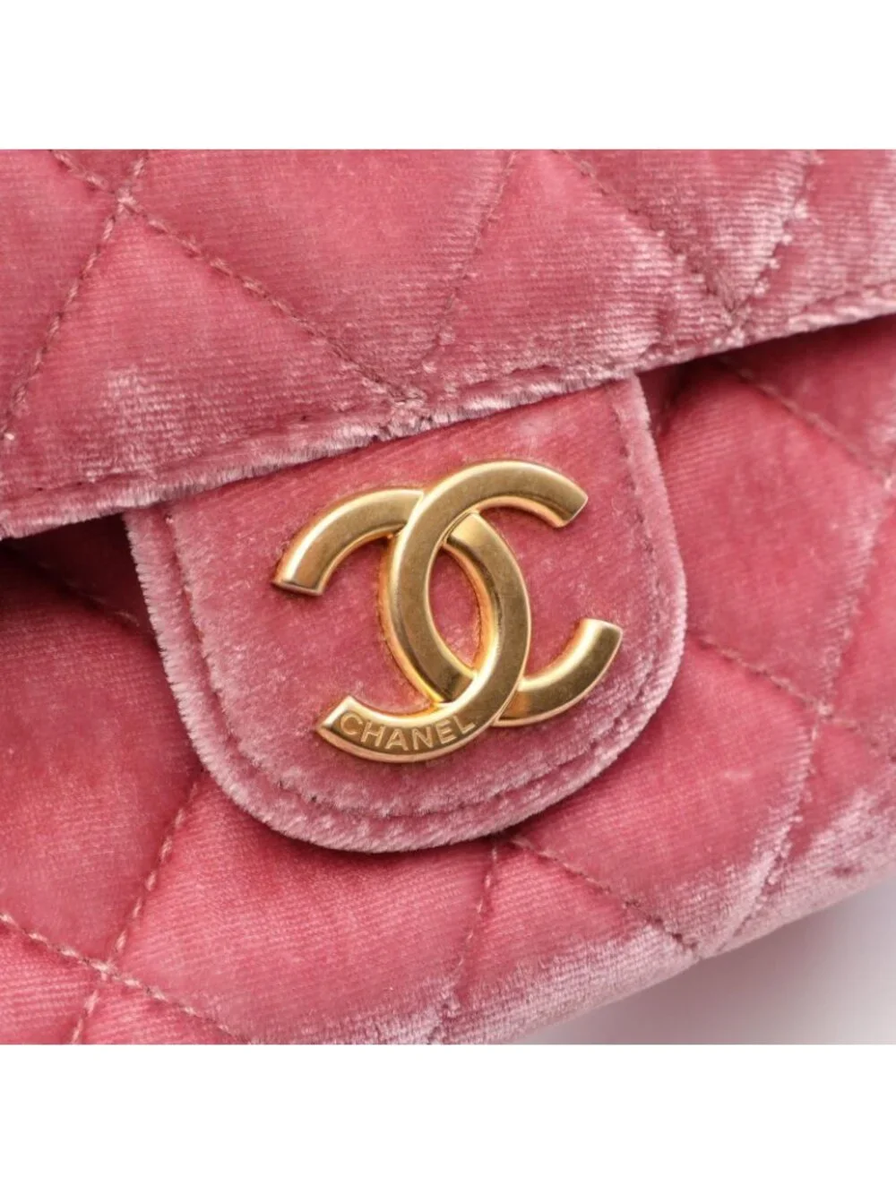 Chanel Shoulder Bag Quilted Small Hobo Pink Fabric Leather